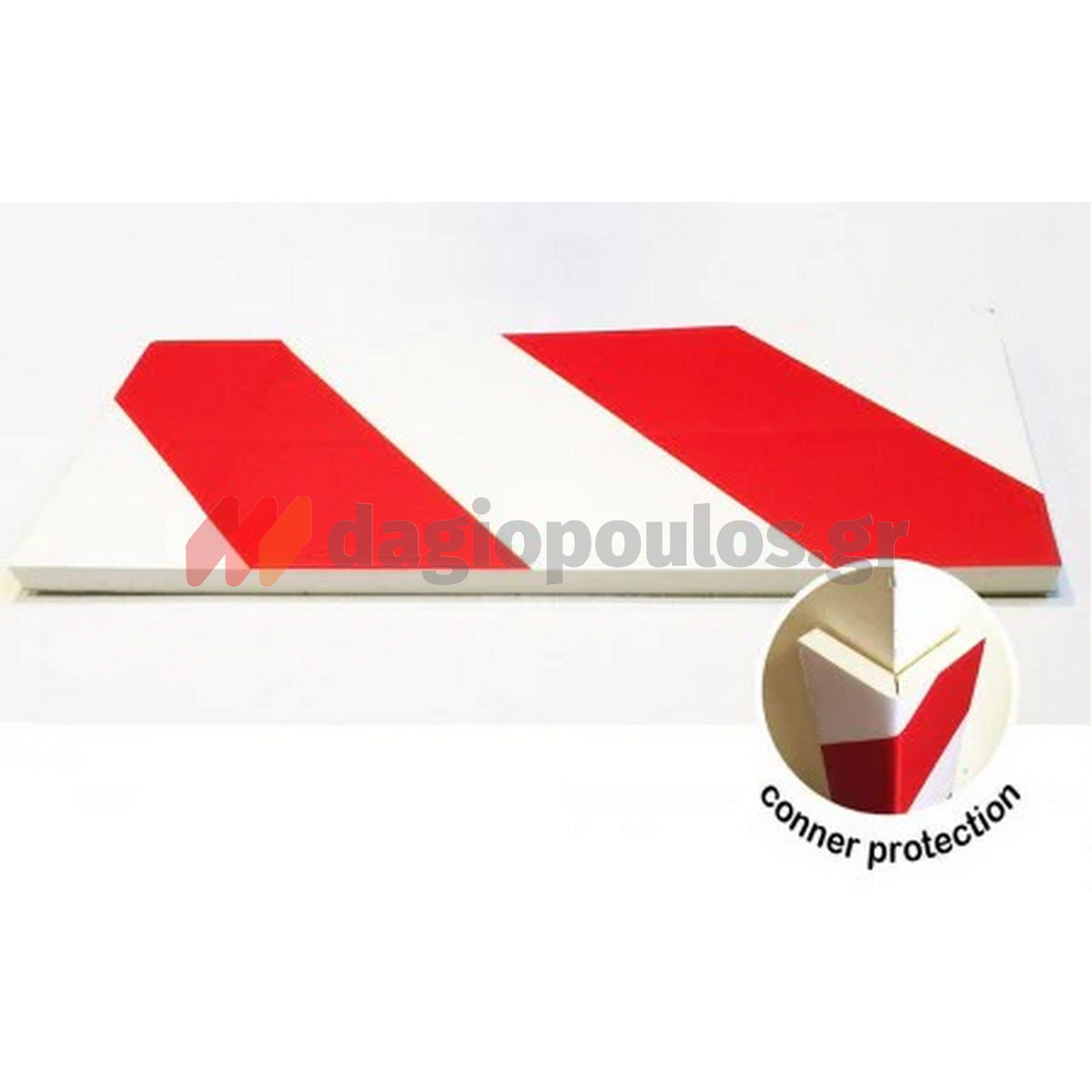 Αυτοκόλλητο Αφρώδες Προστατευτικό Γωνιών Πρόσκρουσης Τοίχου 440mm x 250mm x 20mm ΚΟΚΚΙΝΟ/ΛΕΥΚΟ