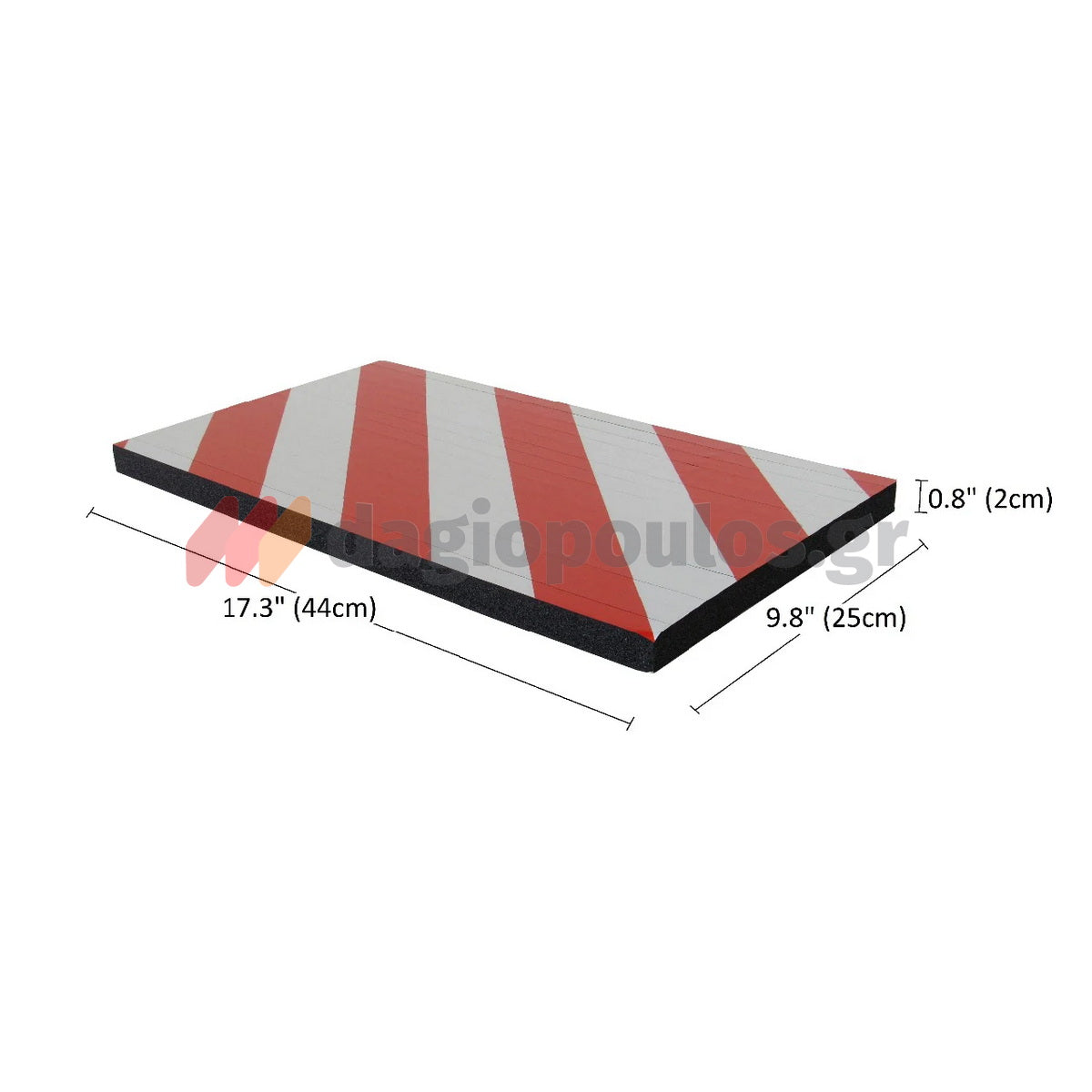 Αυτοκόλλητο Αφρώδες Προστατευτικό Για Κολώνες & Κυρτές Επιφάνειες & Πρόσκρουσης Τοίχου 440mm x 250mm x 20mm ΚΟΚΚΙΝΟ/ΛΕΥΚΟ