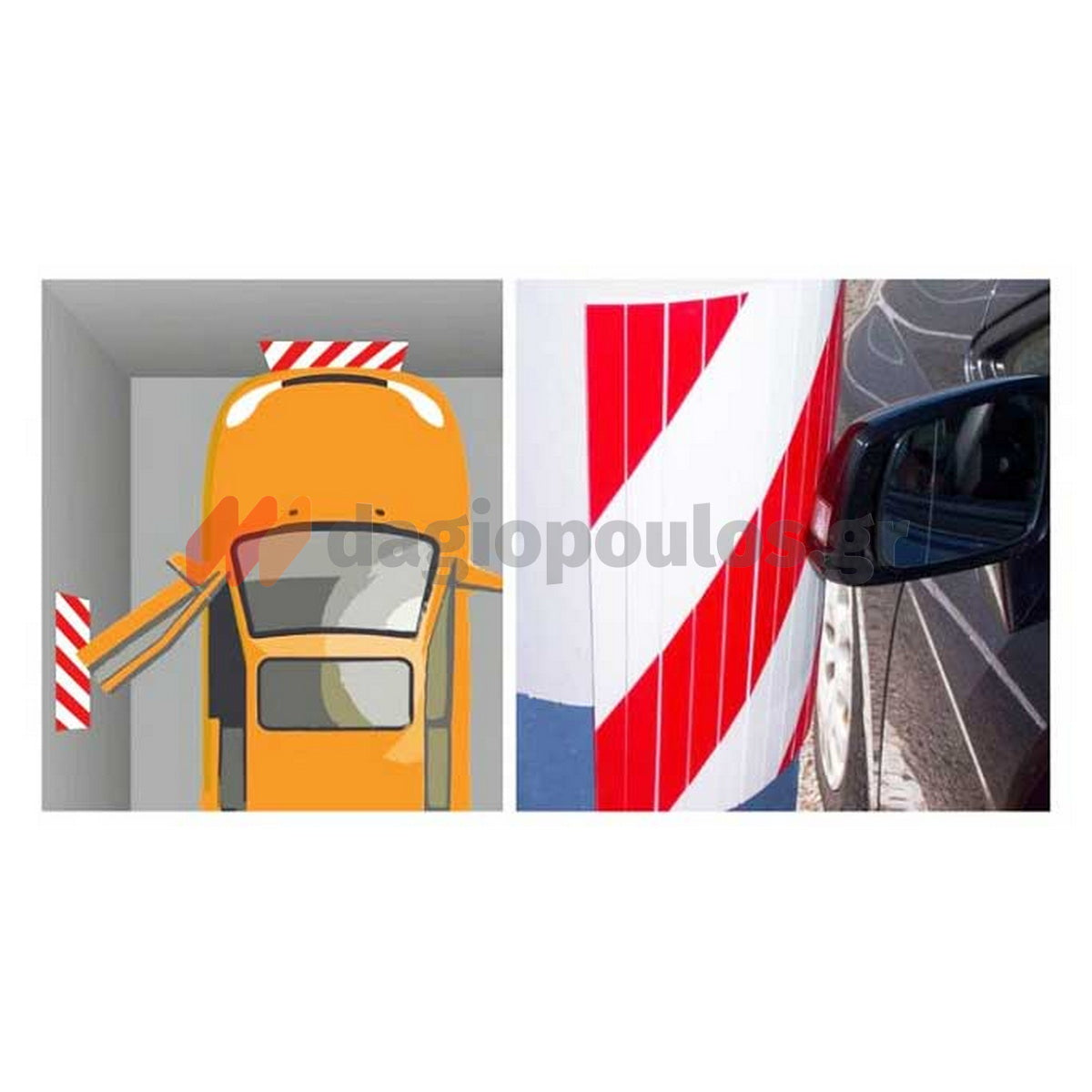 Αυτοκόλλητο Αφρώδες Προστατευτικό Για Κολώνες & Κυρτές Επιφάνειες & Πρόσκρουσης Τοίχου 440mm x 250mm x 20mm ΚΟΚΚΙΝΟ/ΛΕΥΚΟ