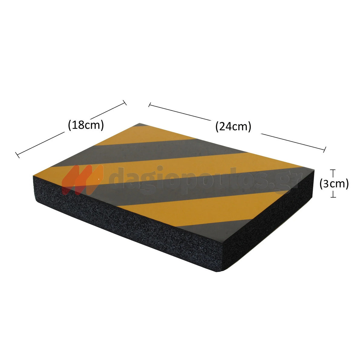 Αυτοκόλλητο Αφρώδες Προστατευτικό Πρόσκρουσης Τοίχου 240mm x 180mm x 40mm ΚΙΤΡΙΝΟ/ΜΑΥΡΟ