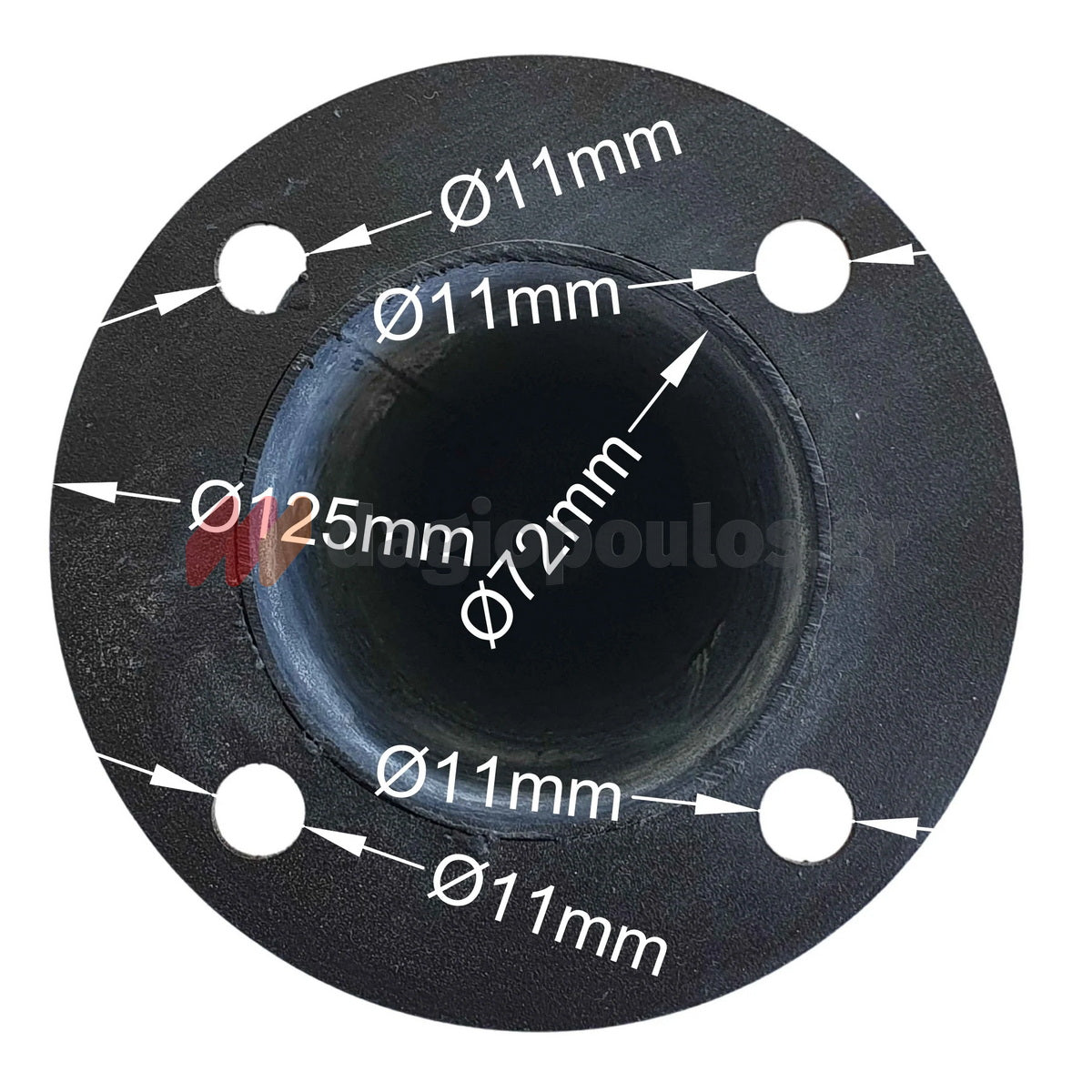 Κολωνάκι Μεταλλικό Στρογγυλό Σταθερό Απαγόρευσης Στάθμευσης & Οριοθέτησης Με Κώνο 60cm