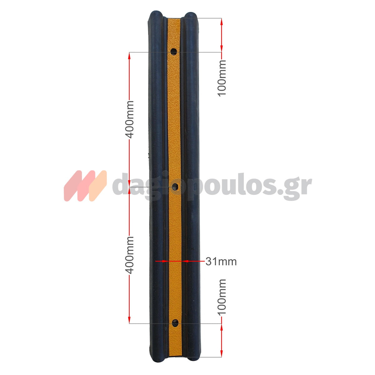 Λάστιχο Προστασίας Επιτοίχιο 1000mm x 160mm x 50mm ΚΙΤΡΙΝΟ/ΜΑΥΡΟ
