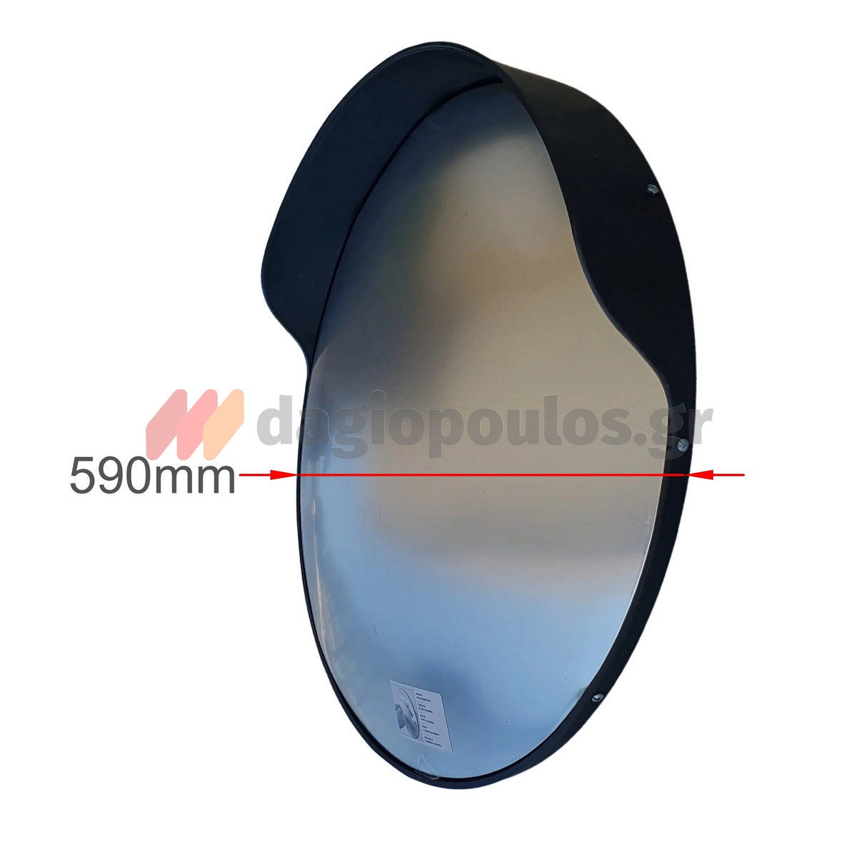 Καθρέφτης Ασφαλείας - Ελέγχου Πολυκαρβονικός Με Γείσο 60cm Μαύρος