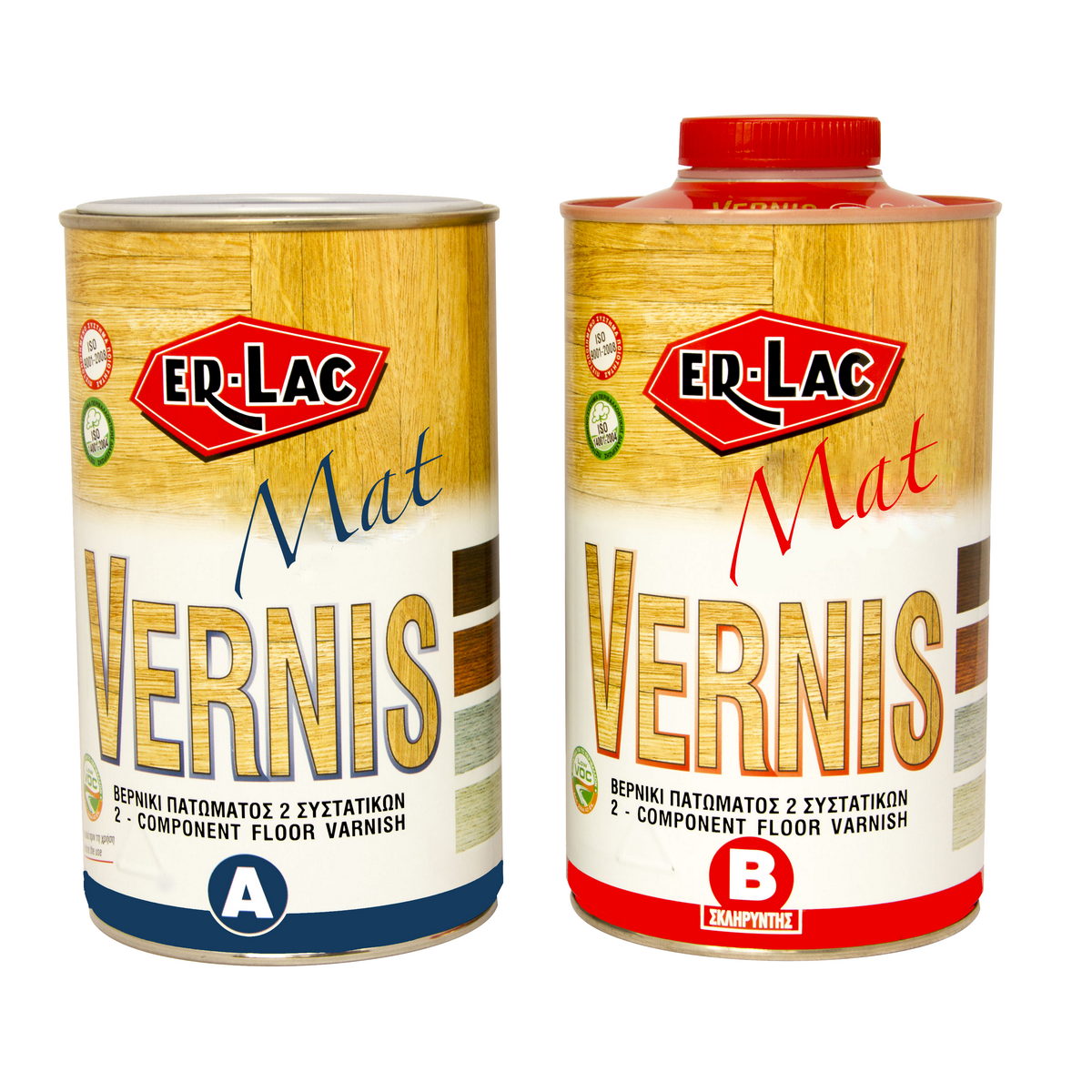 ErLac Βερνίκι Πατωμάτων Παρκέ 2 Συστατικών Διαλύτου ΜΑΤ