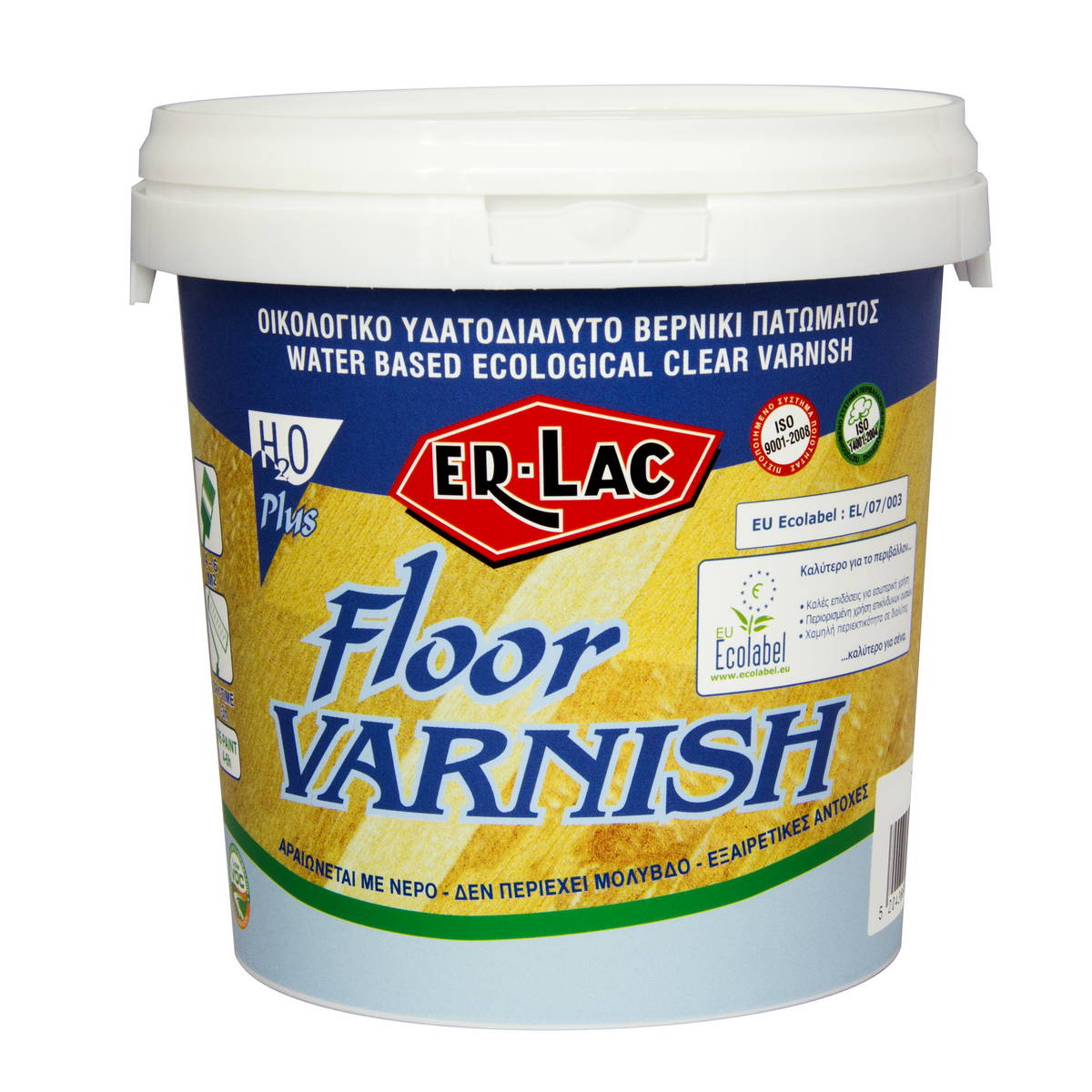 Erlac Floor Varnish Eco Οικολογικό Βερνίκι Πατωμάτων Ξύλου Παρκέ Νερού ΣΑΤΙΝΕ