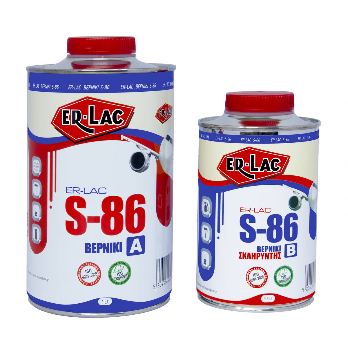ErLac S86 Βερνίκι Πολυουρεθάνης Υψηλών Αντοχών 2 Συστατικών ΣΑΤΙΝΕ