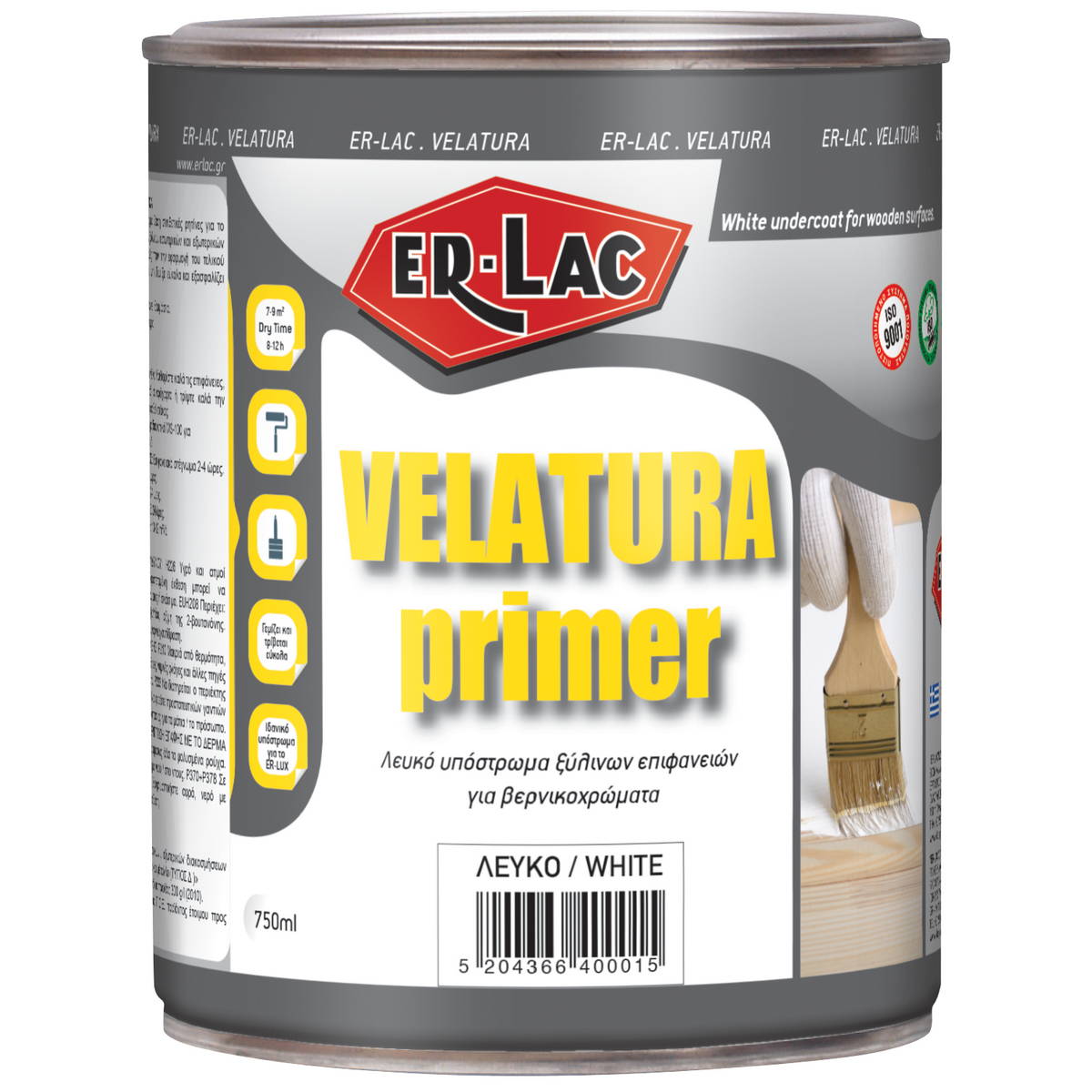 Erlac Velatura Primer Υπόστρωμα Ξύλινων Επιφανειών Διαλύτου Λευκή