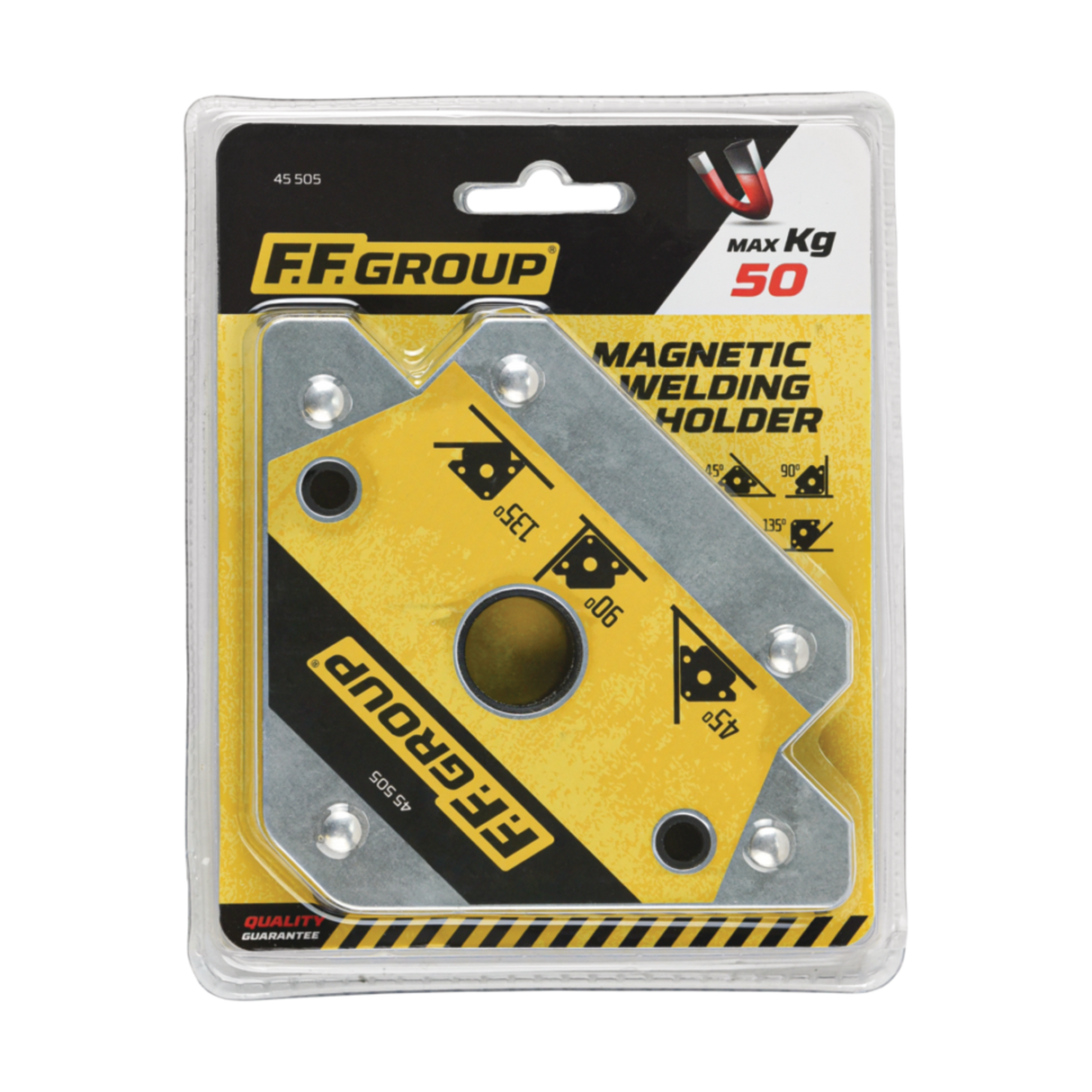 FF Group 45505 Γωνιά Μαγνήτης Στήριξης Υλικών Για Ηλεκτροσυγκολλήσεις 120mm x 105mm