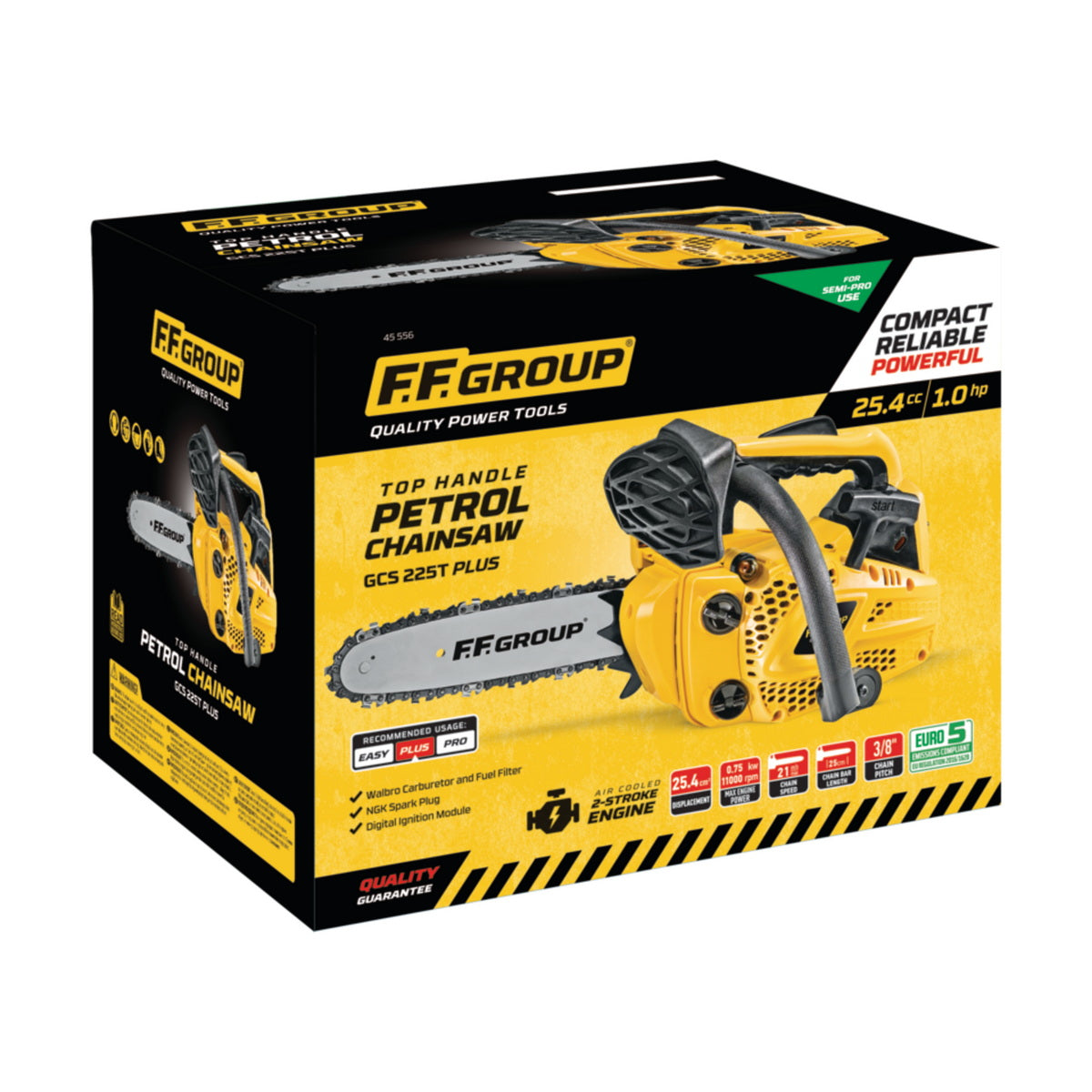 FF Group GCS 225T PLUS 45556 Κλαδευτικό Αλυσοπρίονο Βενζίνης 0.75Hp 25.4cc Λάμα 25cm