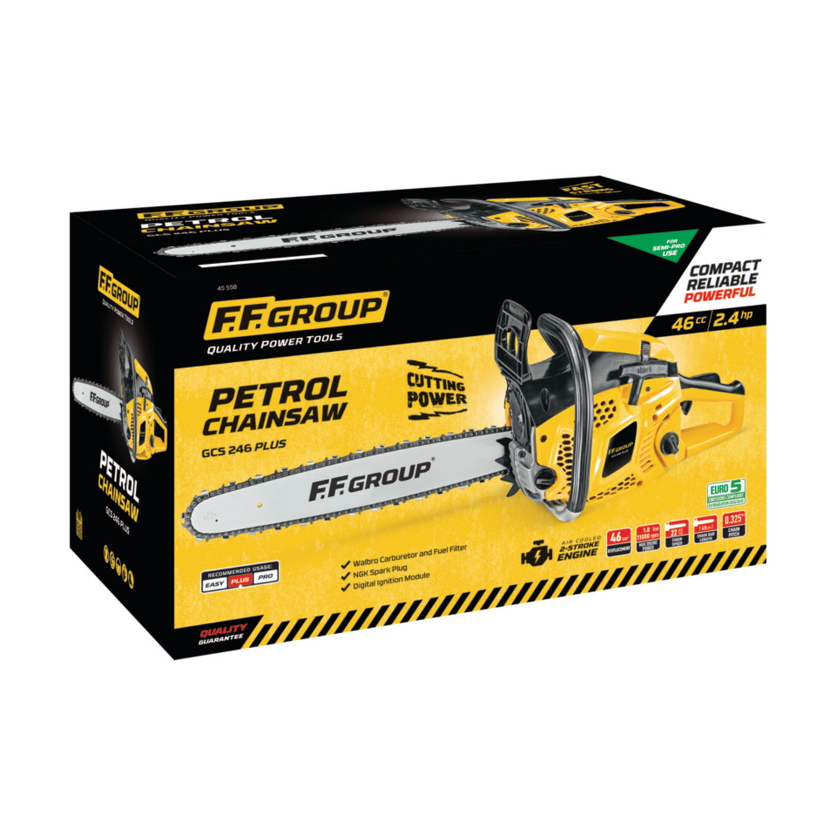 FF Group GCS 246 PLUS 45558 Αλυσοπρίονο Βενζίνης 46.0cc 2.4Hp Λάμα 45cm