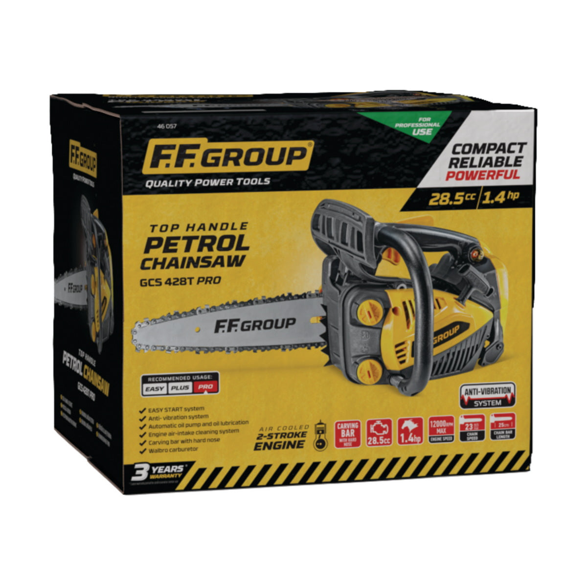 FF Group GCS 428T PRO 46057 Κλαδευτικό Αλυσοπρίονο Βενζίνης 1.4Hp 28.5cc Λάμα 25cm