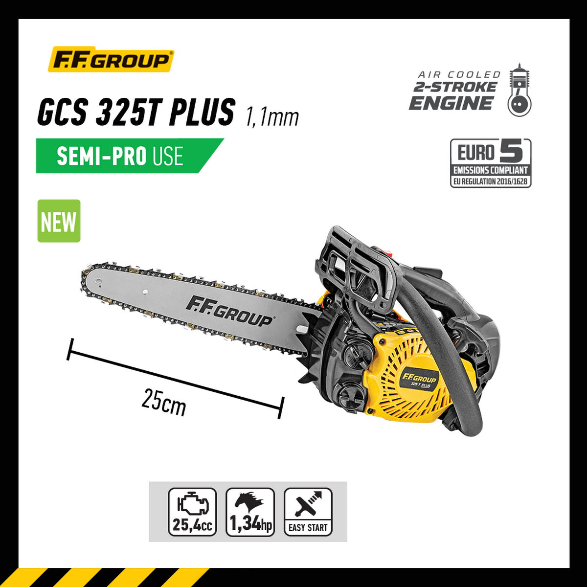 FF GCS 325T PLUS 48299 Κλαδευτικό Αλυσοπρίονο Βενζίνης 1.34Hp 25.4cc Λάμα 25cm