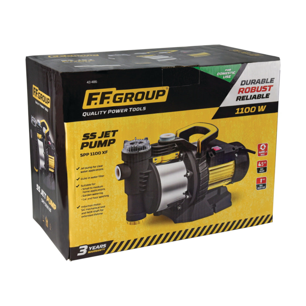 FF Group SPP 1100XF ανοξείδωτη jet pump με παροχή 4500l/h