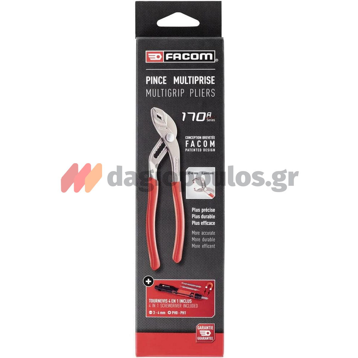 Facom 170A.25PB Γκαζοτανάλια Ενισχυμένη Επαγγελματικής Χρήσης Με Κουμπί Ταχείας Ασφάλισης 9" 225mm