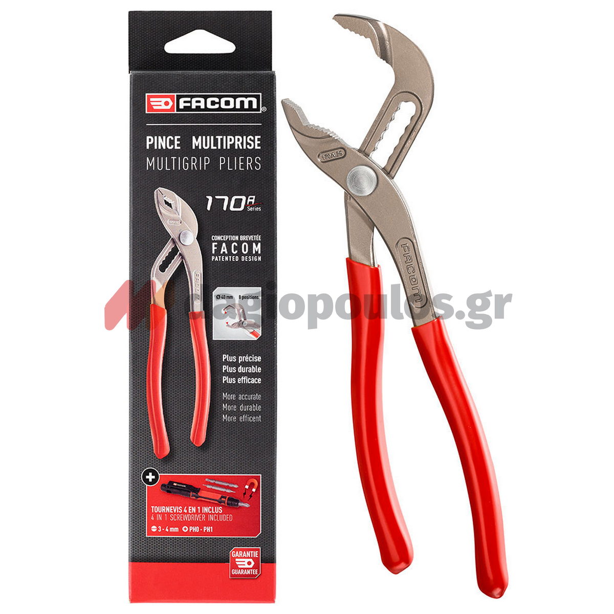 Facom 170A.25PB Γκαζοτανάλια Ενισχυμένη Επαγγελματικής Χρήσης Με Κουμπί Ταχείας Ασφάλισης 9" 225mm