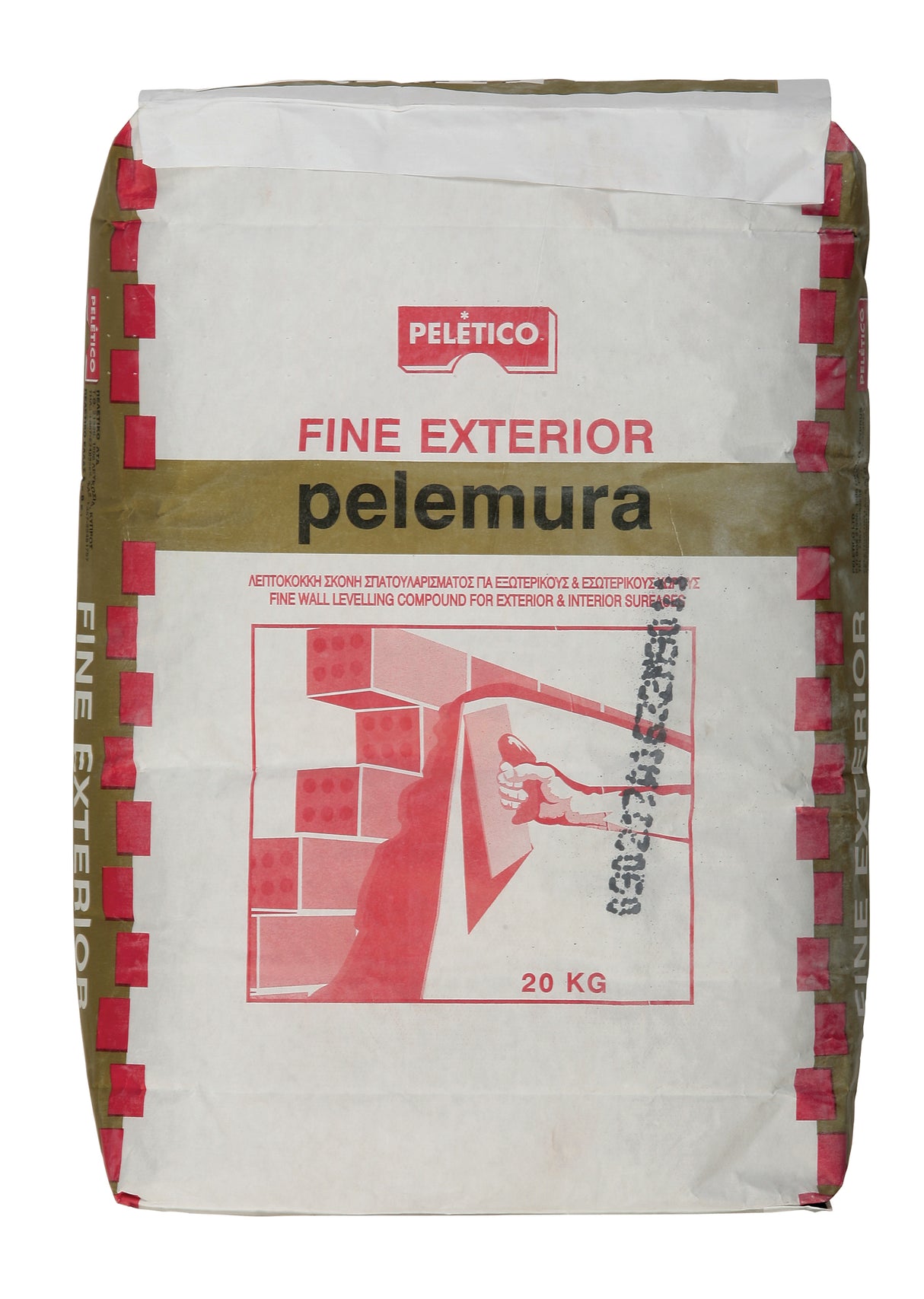 Peletico Pelemura Exterior Fine Ακρυλικός Στόκος Σπατουλαρίσματος Σκόνη ΨΙΛΟΚΟΚΚΗ 20kgr