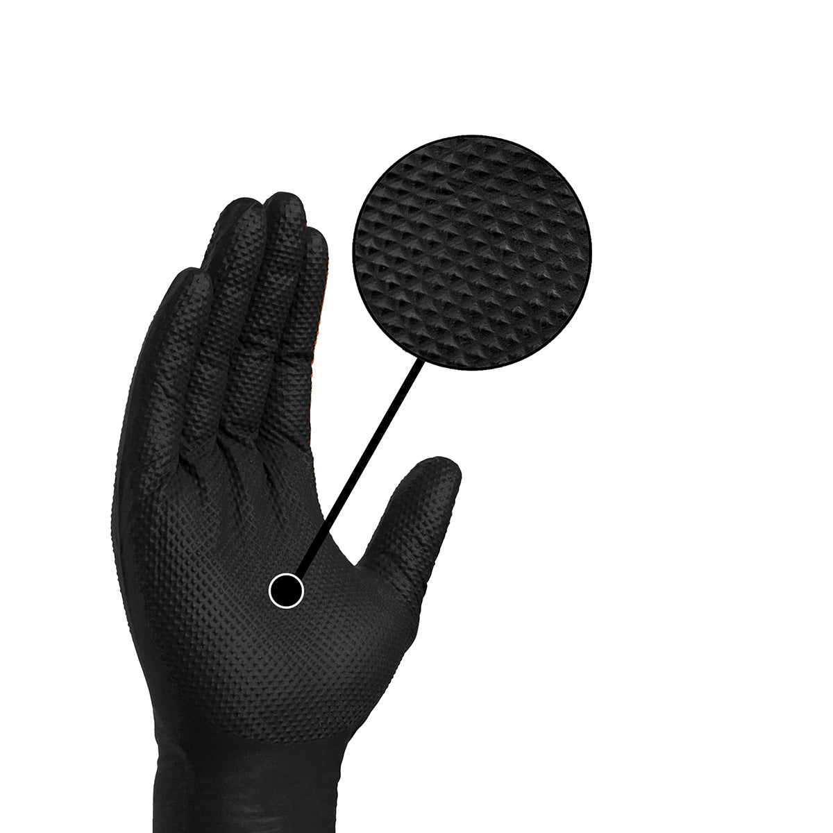 Finergo DNG86-BK Diamond Γάντια Νιτριλίου Σαγρέ Μαύρα Πακ 50 Τεμ