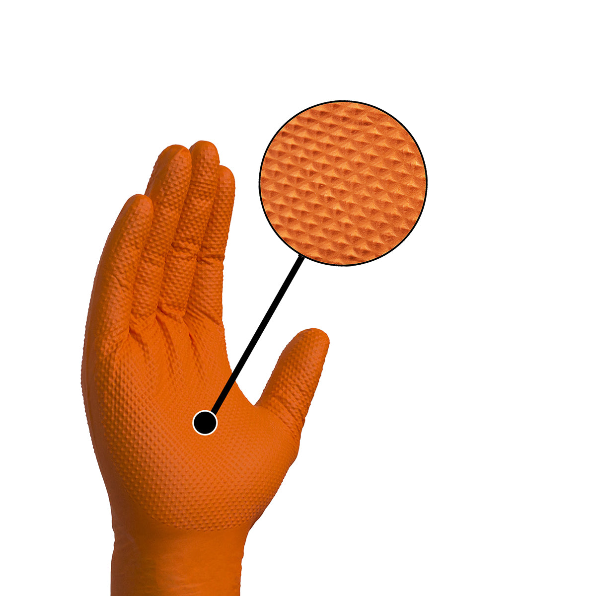 Finergo DNG86-BK Diamond Γάντια Νιτριλίου Σαγρέ Πορτοκαλί Πακ 50 Τεμ