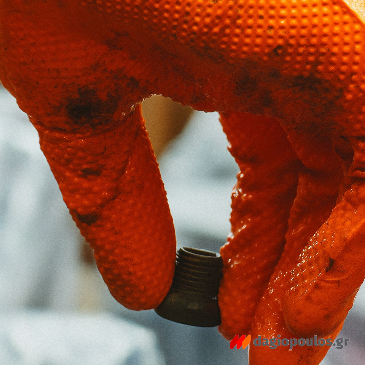 Finergo DNG86-BK Diamond Γάντια Νιτριλίου Σαγρέ Πορτοκαλί Πακ 50 Τεμ