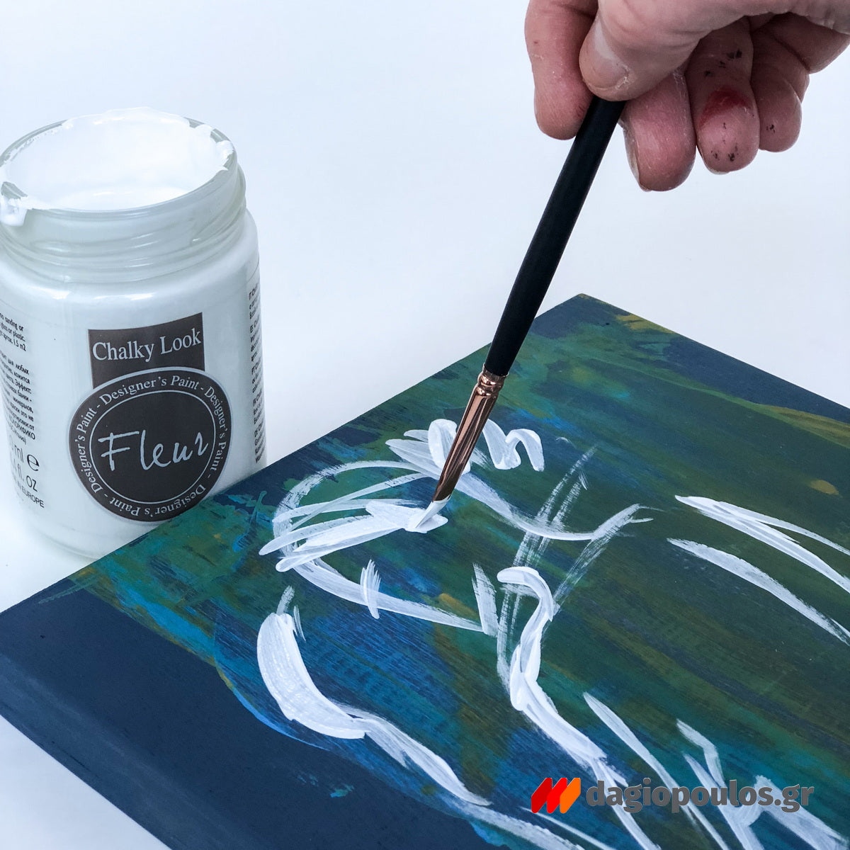 Fleur Chalky Look Άοσμο Οικολογικό Χρώμα Κιμωλίας F01 Titanium White