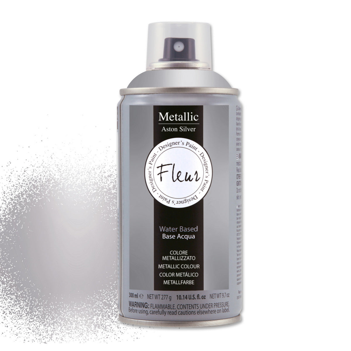 Fleur Metallic Spray ΜΕΤΑΛΛΙΚΟ Χρώμα Σπρέι Νερού F90 Aston Silver (ΑΣΗΜΙ)
