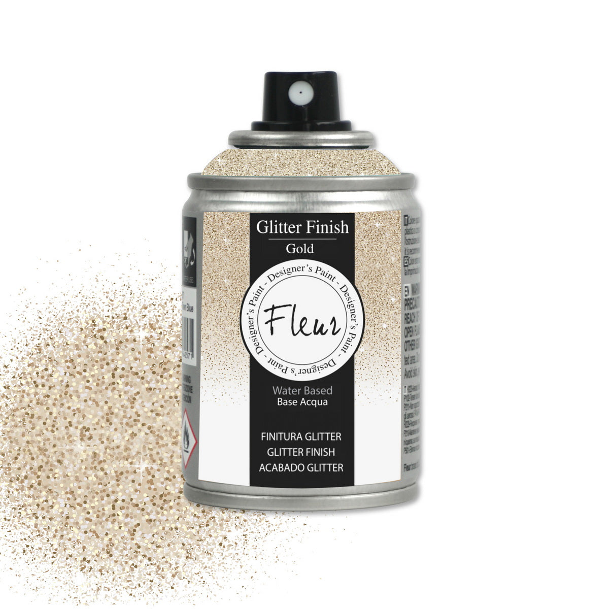 Fleur Glitter Finish Spray Διαφανές Γυαλιστερό Γκλίττερ (Στρας) Σε Σπρέι GOLD (ΧΡΥΣΟ)