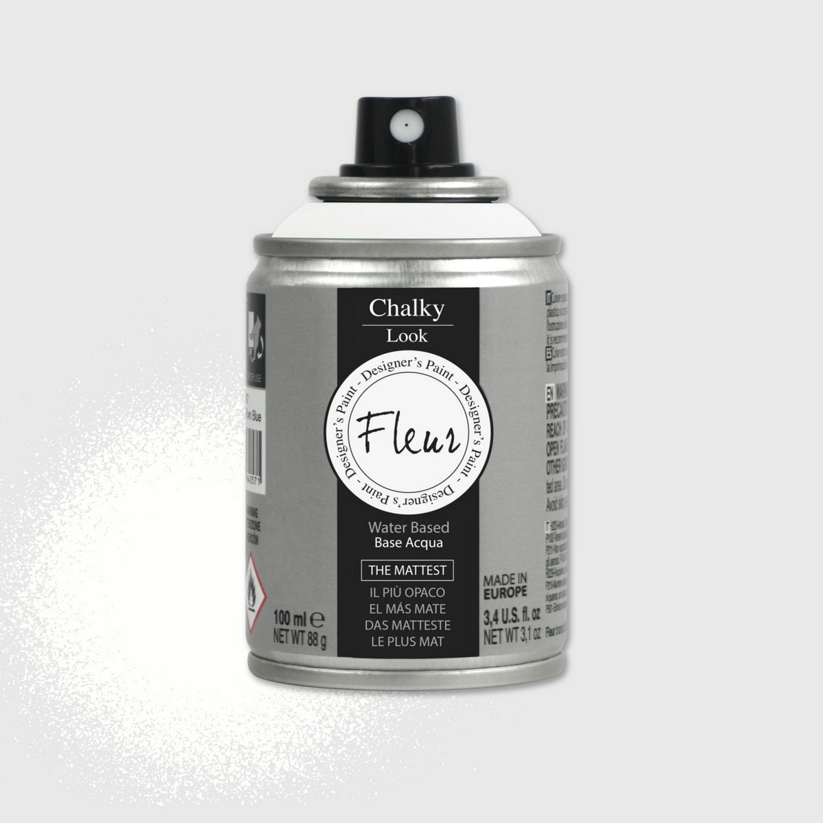 Fleur Spray Chalky Look Σπρέι Κιμωλίας Άοσμο Νερού Ματ F01 Titanium White