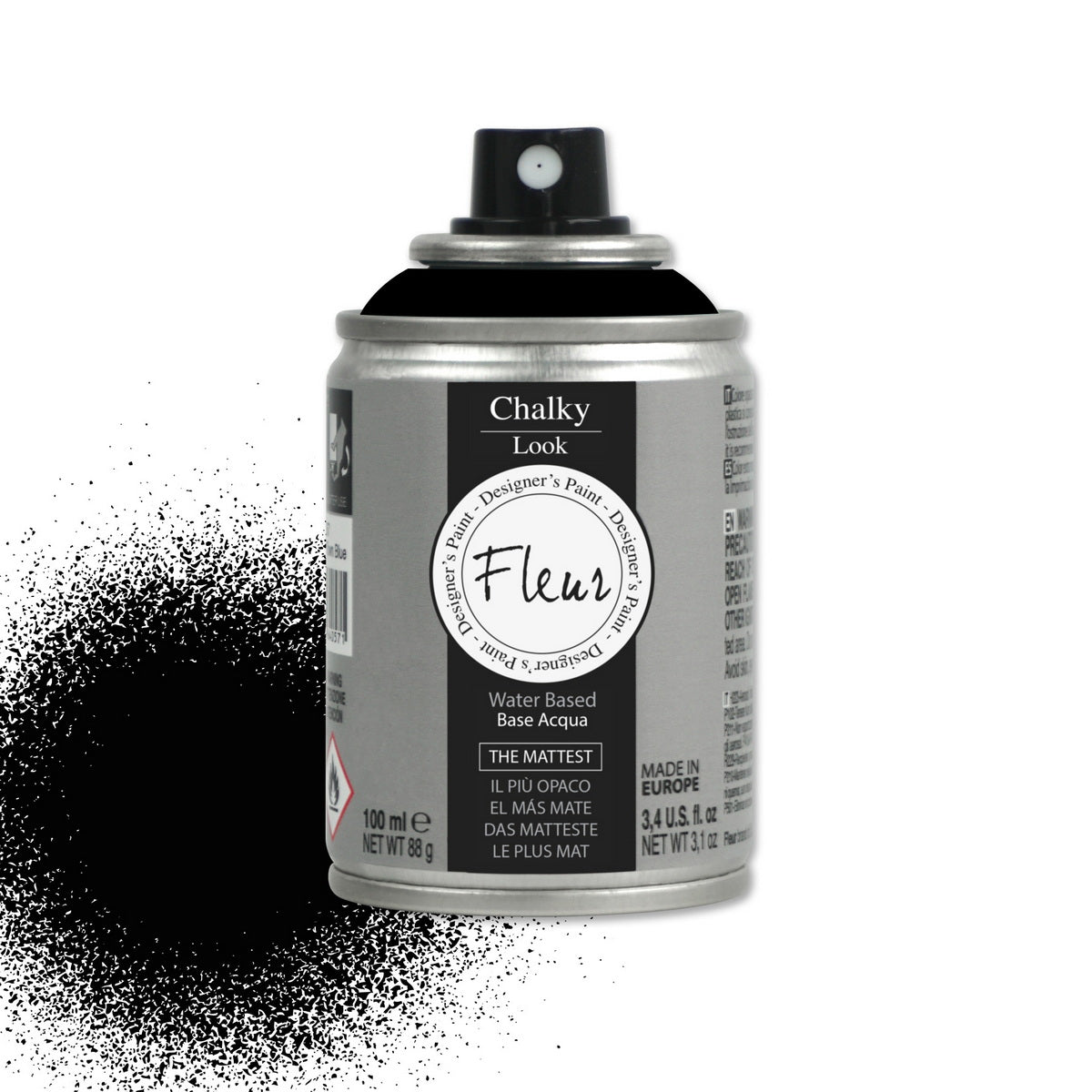 Fleur Spray Chalky Look Σπρέι Κιμωλίας Άοσμο Νερού Ματ F77 Black