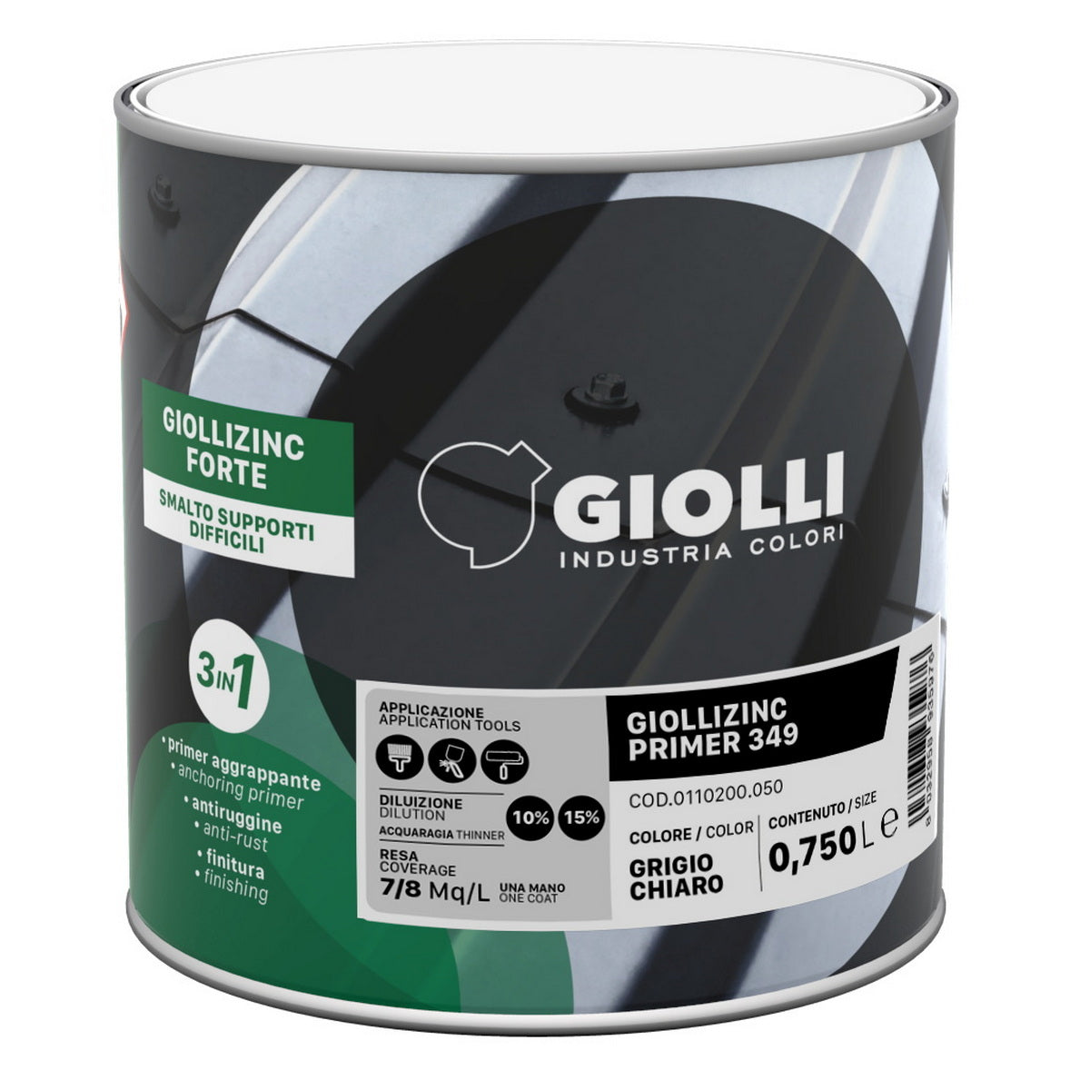 Giolli 156 Giollizinc Primer 349 Αστάρι Ταχυστέγνωτο για Γαλβανισμένο Σίδηρο & PVC