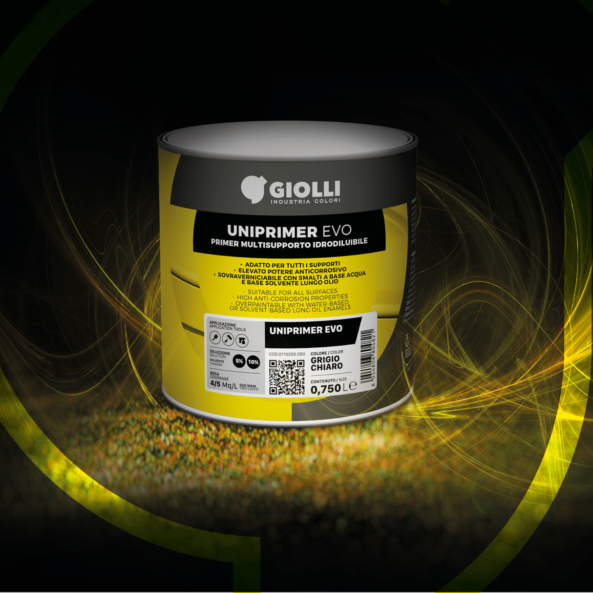 Giolli 740 Uniprimer Evo Αστάρι Πολλαπλής Πρόσφυσης Πολλαπλών Επιφανειών Άοσμο Νερού ΛΕΥΚΟ