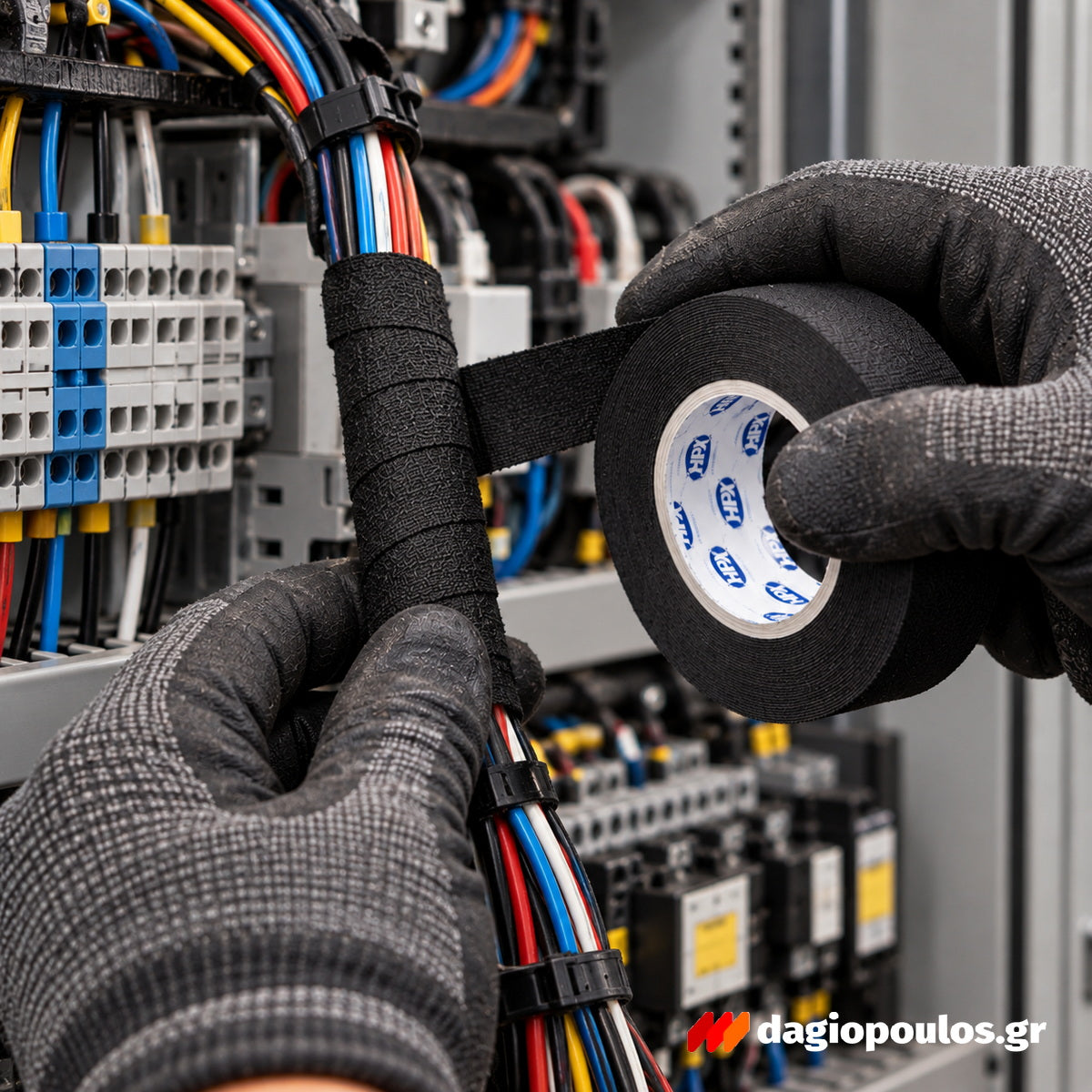 HPX Cable Protection Υφασμάτινη Ταινία Προστασίας Καλωδίων 19mm x 10mtr Μαύρη