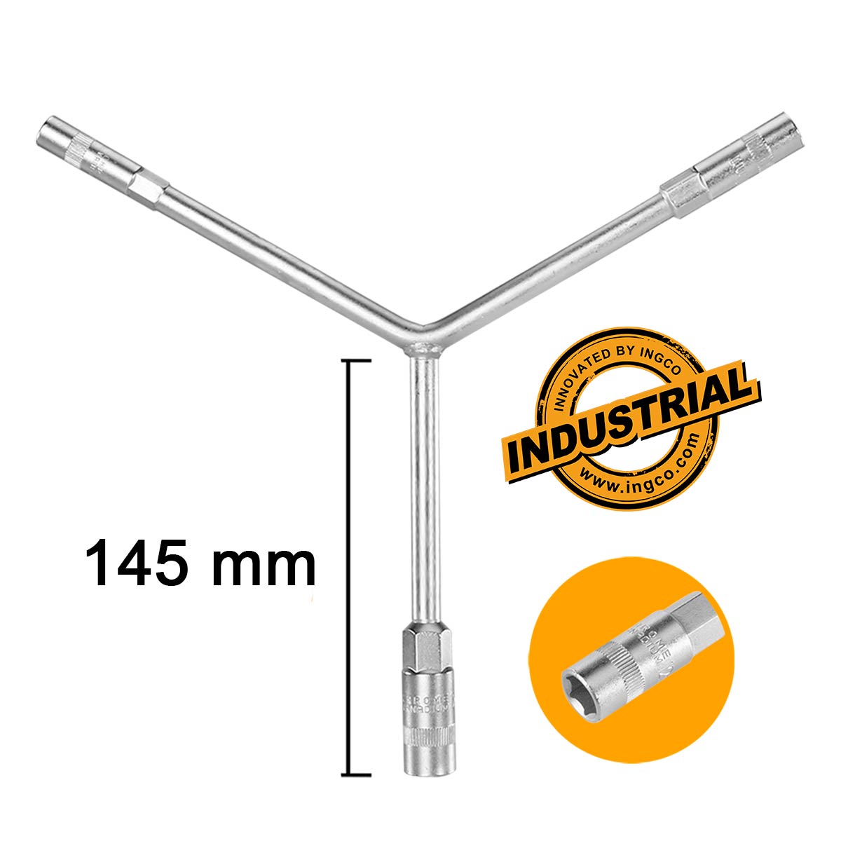 INGCO HYSW081012 Μανέλα με Λαβή Υ και 3 Καρυδάκια 81012mm