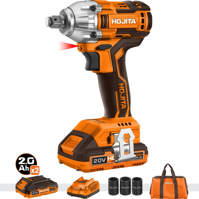 Hojita HJCD1M30 Brushless Μπουλονόκλειδο Μπαταρίας 20V Li-Ion 300Nm Με 2 Μπαταρίες 2.0Ah & Τσάντα
