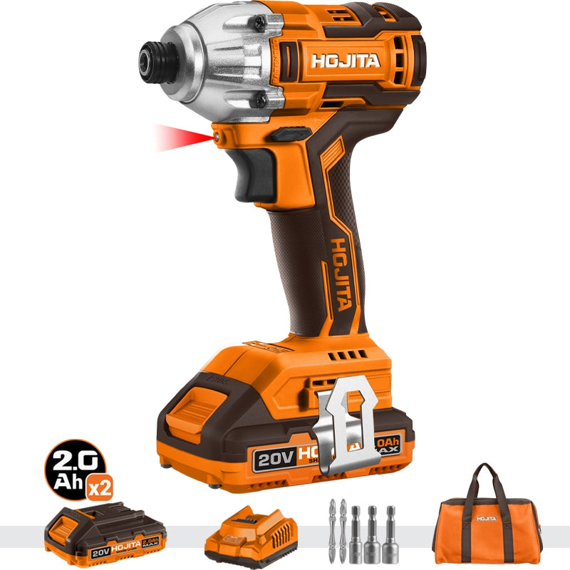 Hojita HJCD2M17 Brushless Παλμικό Κατσαβίδι Μπαταρίας 20V Li-Ion 170Nm Με 2 Μπαταρίες 2.0Ah & Τσάντα Μεταφοράς