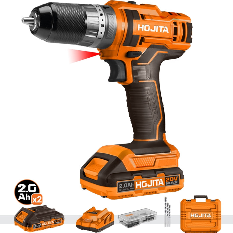 Hojita HJCDPB72E Δραπανοκατσάβιδο Κρουστικό Μπαταρίας 20V Li-Ion 45Nm Με 2 Μπαταρίες 2.0Ah & Βαλίτσα