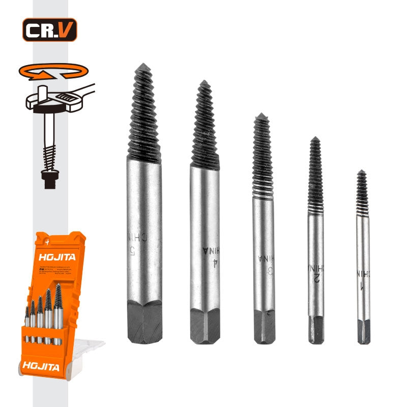 Hojita HJCQ15B01 Συλλογή Μύτες Εξωλκείς Αφαίρεσης Για Βίδες Με Φθαρμένη Κεφαλή CrV Σετ 5 Τεμ