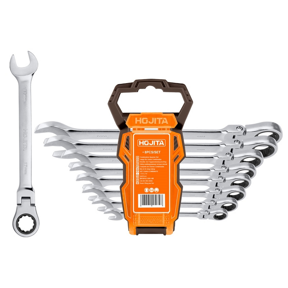 Hojita HJDS5208 Συλλογή Επαγγελματικά Κλειδιά Γερμανοπολύγωνα Καστάνιας Cr-V Με Σπαστή Κεφαλή Σετ 8 Τεμ