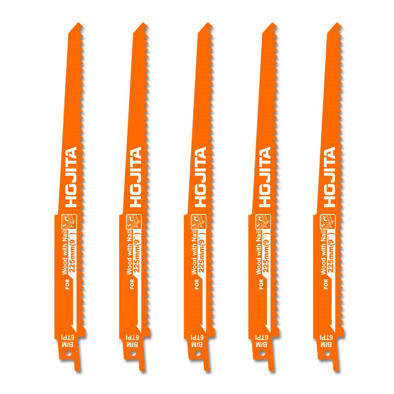 Hojita HJJT1111DF Λάμες Σπαθοσέγας (Σεγάτσας) Για Ξύλο & Ξύλο Με Καρφιά Bi-Metal 225mm Σετ 5 Τεμ