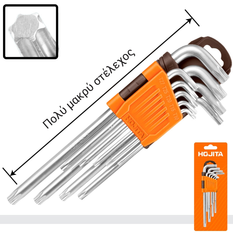 Hojita HJKH3292 Κλειδιά Torx Cr-V Τ10-Τ50 Πολύ Μακριά Σετ 9 Τεμ