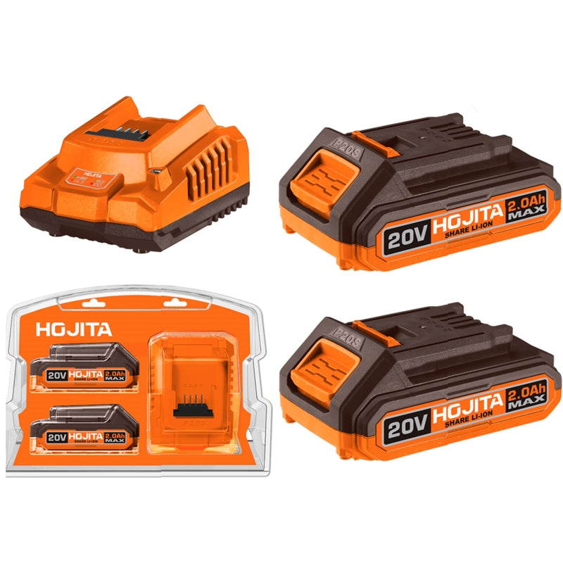 Hojita HJLBP422 Σετ 2 Μπαταρίες 20V Li-Ion 2.0Ah & Φορτιστής 2Α