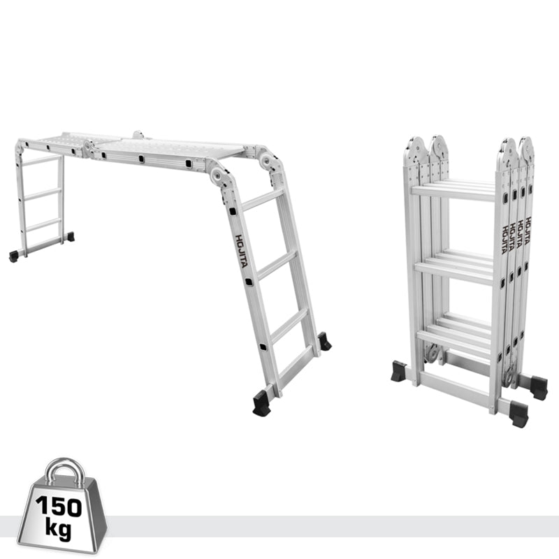 Hojita HJLD7H43 Σκάλα Αλουμινίου Επαγγελματικής Χρήσης Πολλαπλών Χρήσεων & Συνδυασμών 4 x 3 ΣΚΑΛΙΑ