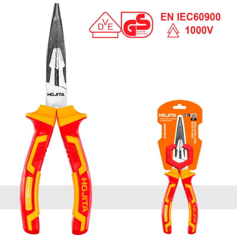 Hojita HJPL2938 Μυτοτσίμπιδο Ίσιο Με Μόνωση VDE 1000V Cr-V 8" 200mm