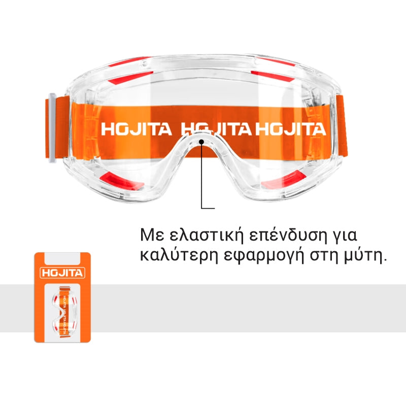 Hojita HJSG2801 Διάφανα Γυαλιά Προστασίας 180° Κλειστού Τύπου