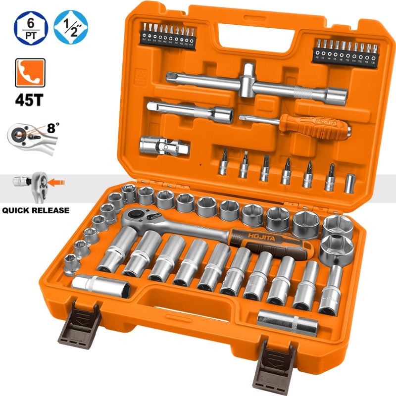 Hojita HJST2D460 Συλλογή Καρυδάκια Μύτες Μανέλα 1/2" CrV Σετ 60 Τεμ