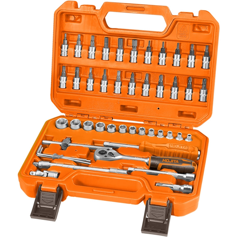 Hojita HJST4D46 Συλλογή Καρυδάκια Μύτες Μανέλα 1/4" CrV Σετ 46 Τεμ