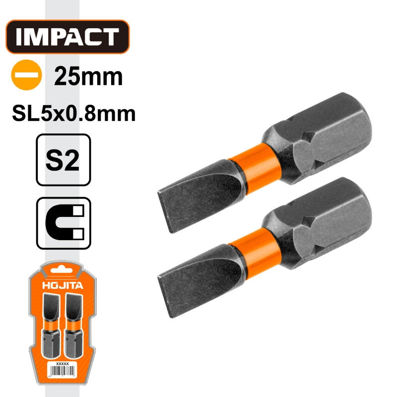 Hojita HJSV1K23 Μαύρες Μαγνητικές Μύτες Ίσιες SL5 x 0.8mm x 25mm Σετ 2 Τεμ