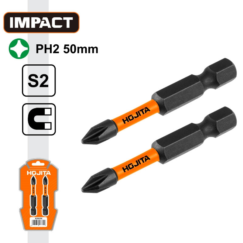 Hojita HJSV2K12 Συλλογή Μύτες Phillips (Σταυρού) Μαγνητικές Ρh.2 x 50mm Σετ 2 Τεμ