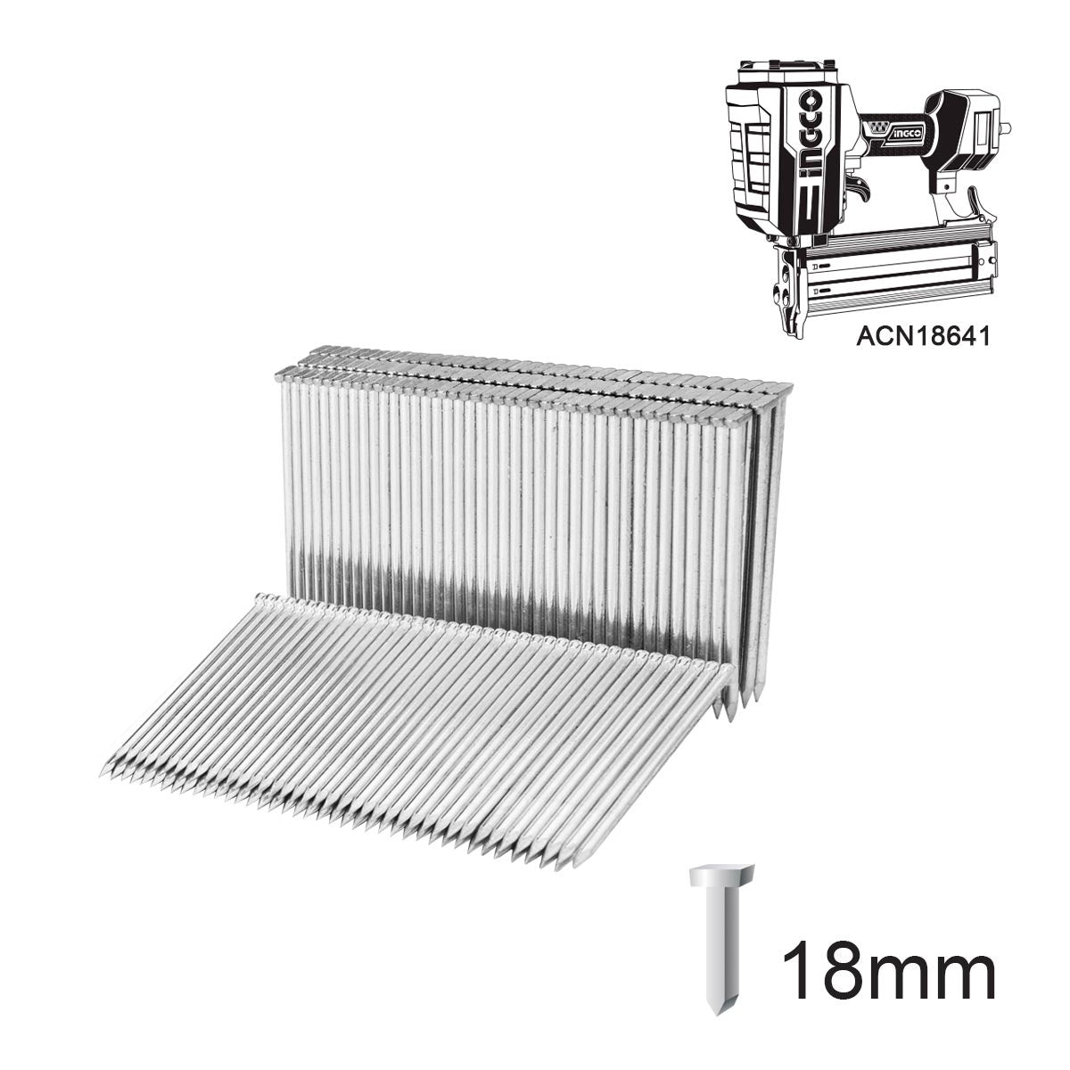 INGCO ACN18641 Επαγγελματικό Καρφωτικό Αέρος Καρφιών
