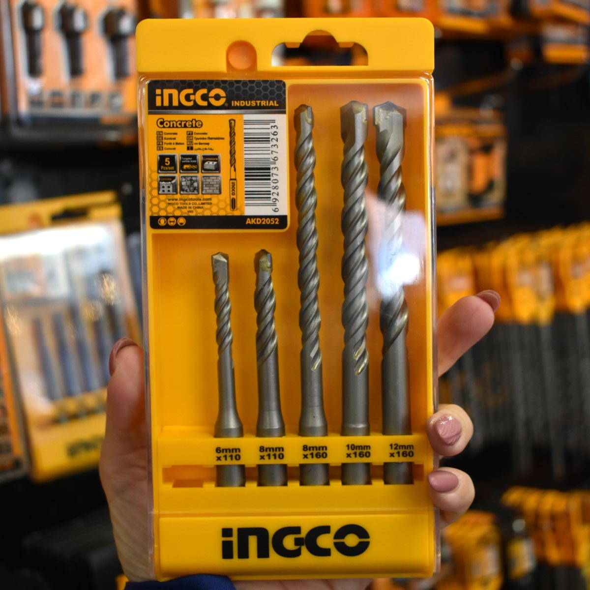 INGCO AKD2052 Τρυπάνια SDS Plus 6-12mm Σετ 5 τεμ.