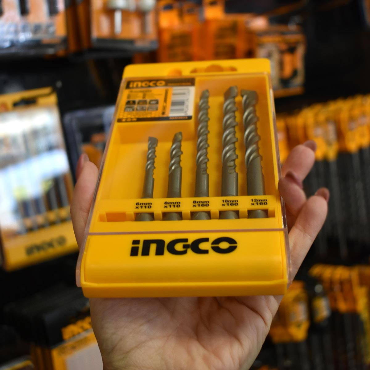 INGCO AKD2052 Τρυπάνια SDS Plus 6-12mm Σετ 5 τεμ.